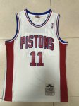 Maillot de Basket #11 Thomas Pistons M&N Blanc